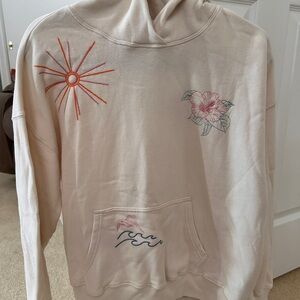 Hollister Cream Embroidered beachy  Hoodie